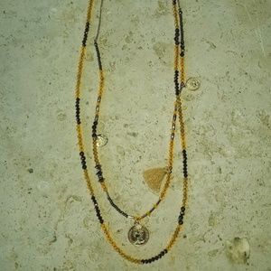 Amber Color Crystal Necklace